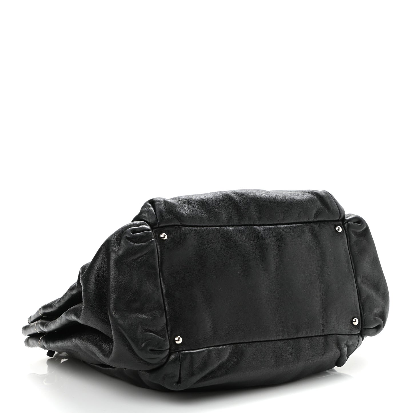 Lambskin Lax Accordion Hobo Black