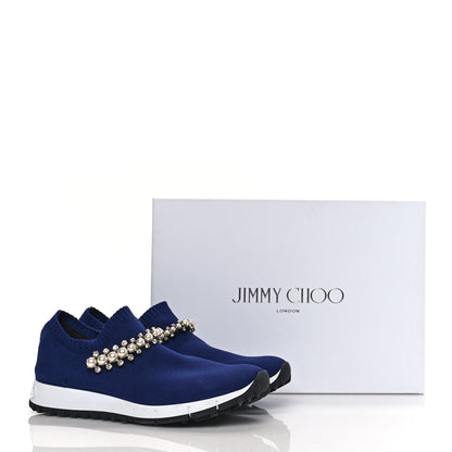 Jimmy Choo Knit Crystal Pearl Verona Sneaker 36 Navy 9 of 9