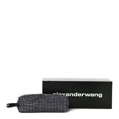 Alexander Wang Mesh Crystal Rhinestone Pencil Pochette Black Purple 11 of 11
