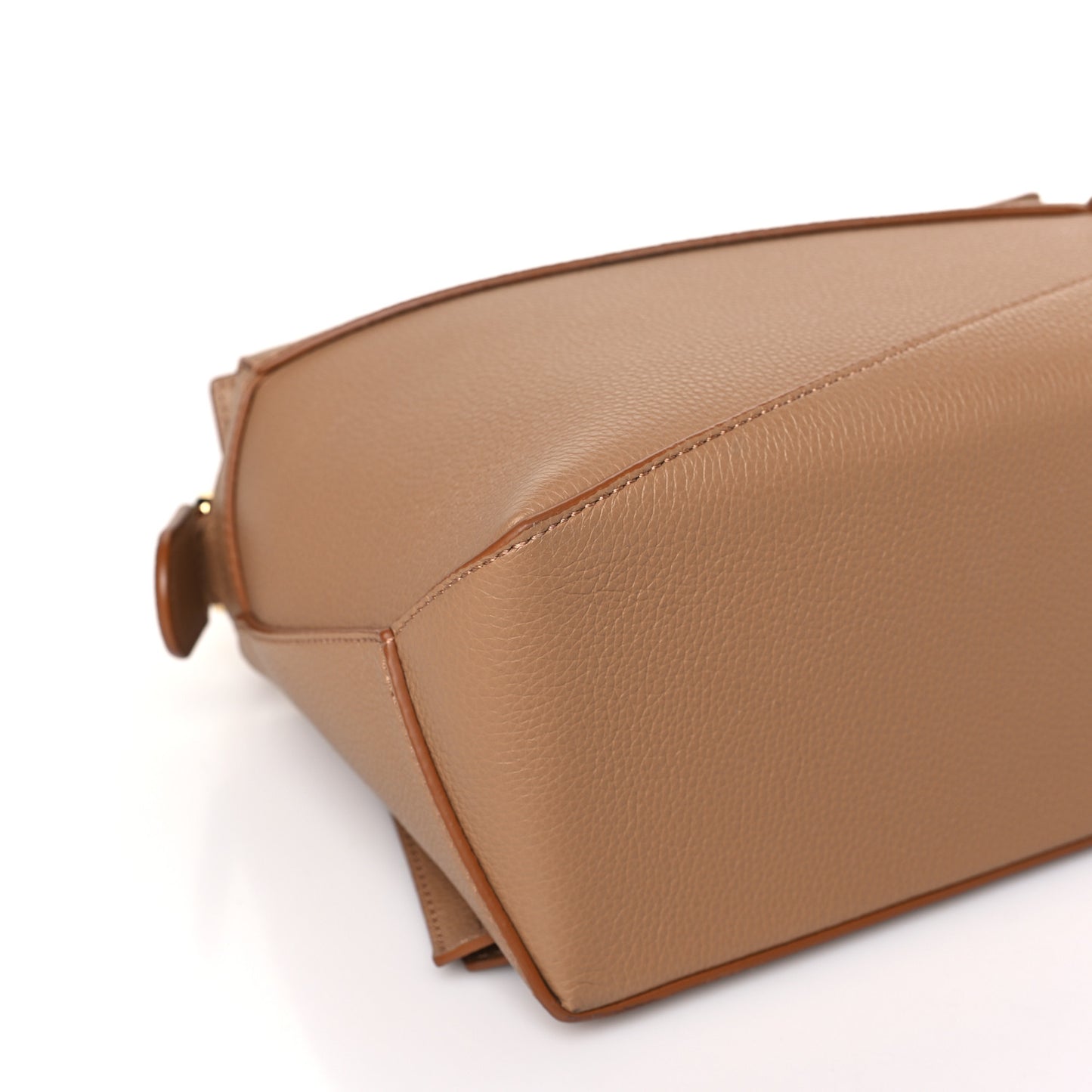 Grained Calfskin Small Puzzle Edge Bag Toffee