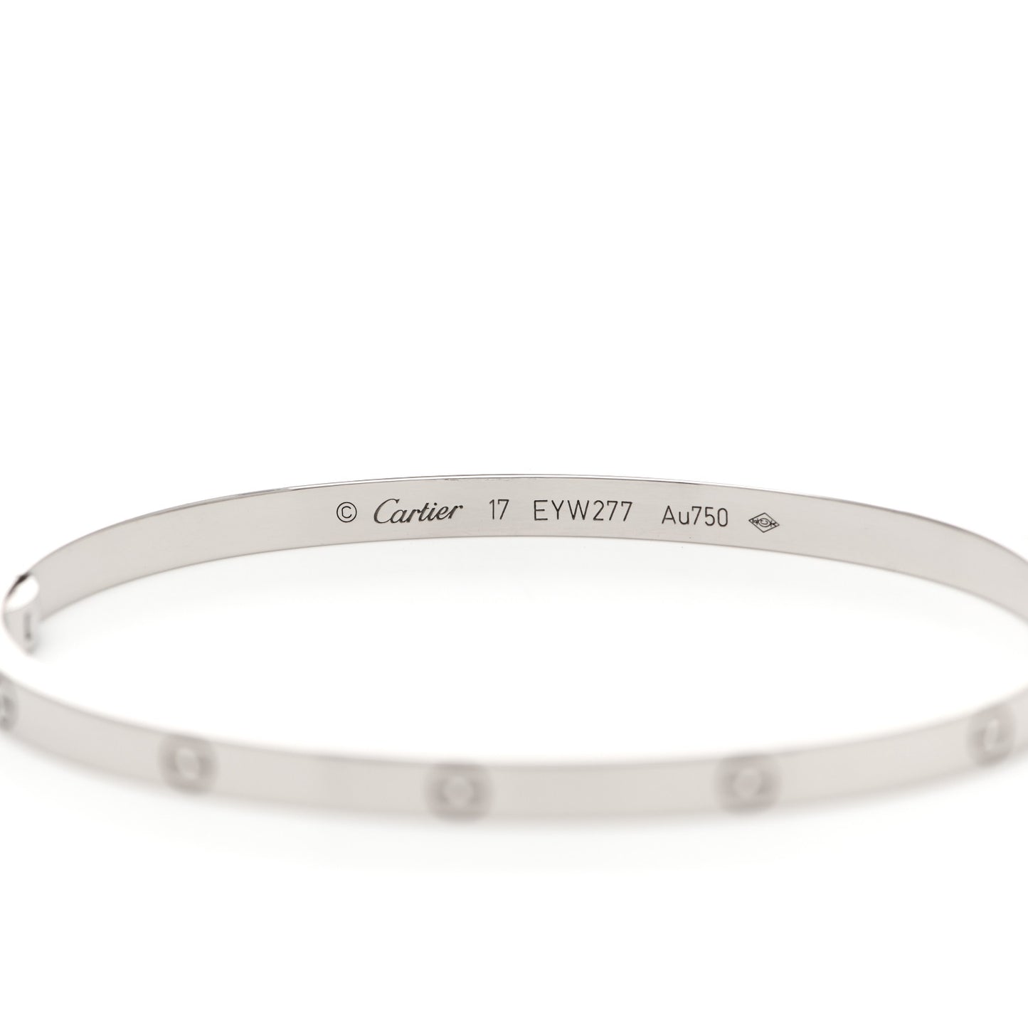 18K White Gold Small LOVE Bracelet 17