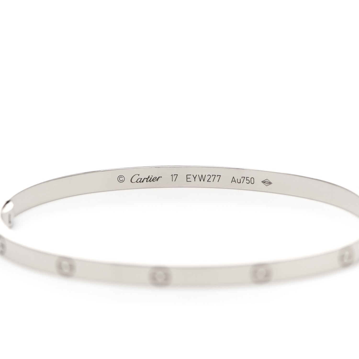 Cartier 18K White Gold Small LOVE Bracelet 17 3 of 5