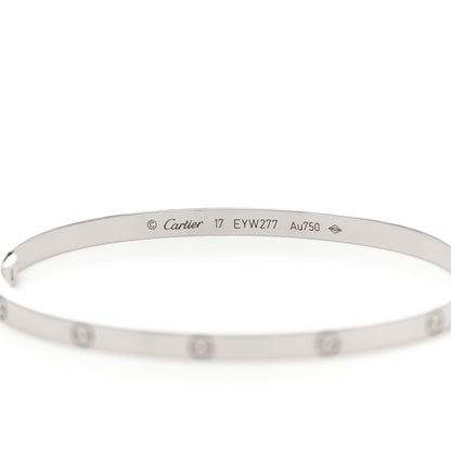 Cartier 18K White Gold Small LOVE Bracelet 17 3 of 5