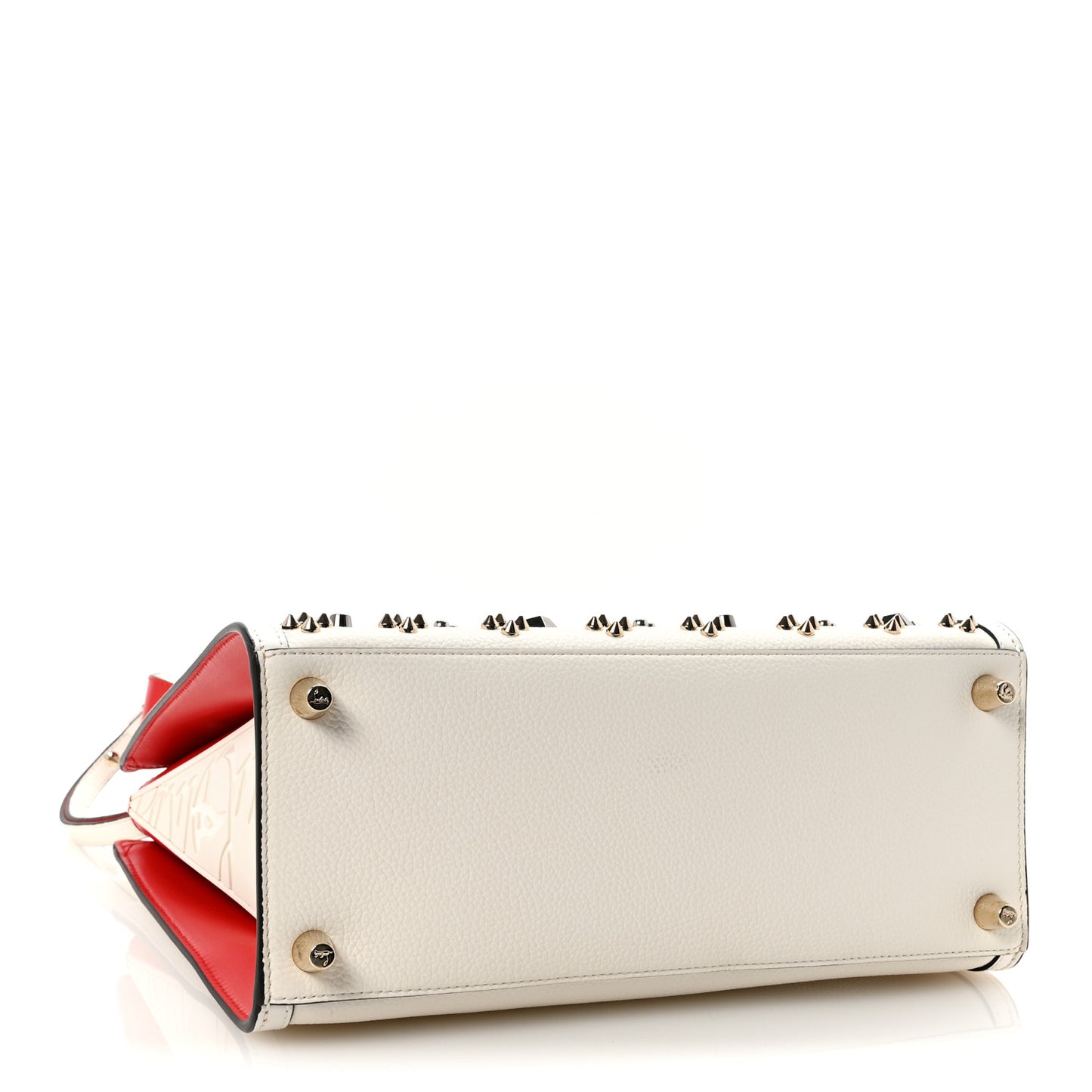 Calfskin Spikes Loubinthesky Medium Paloma Craie Multicolor