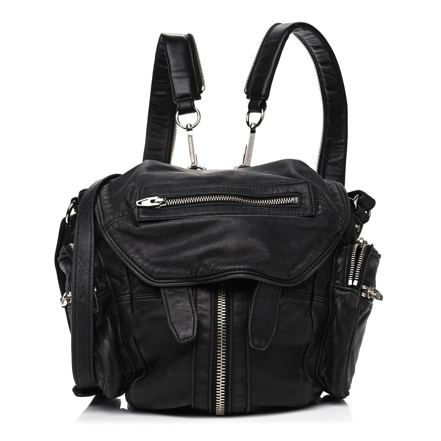 Lambskin Marti Backpack Bag Washed Black Rhodium Hardware