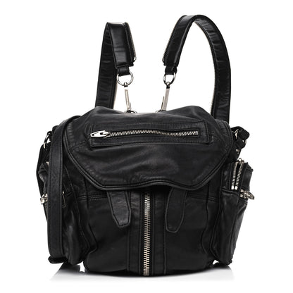 Alexander Wang Lambskin Marti Backpack Bag Washed Black Rhodium Hardware 1 of 14