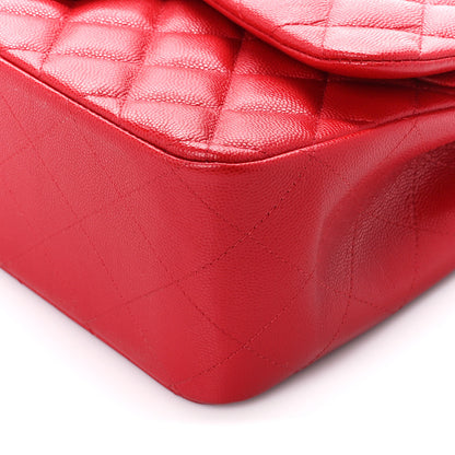 Chanel Caviar Quilted Jumbo Double Flap Red 11 of 11