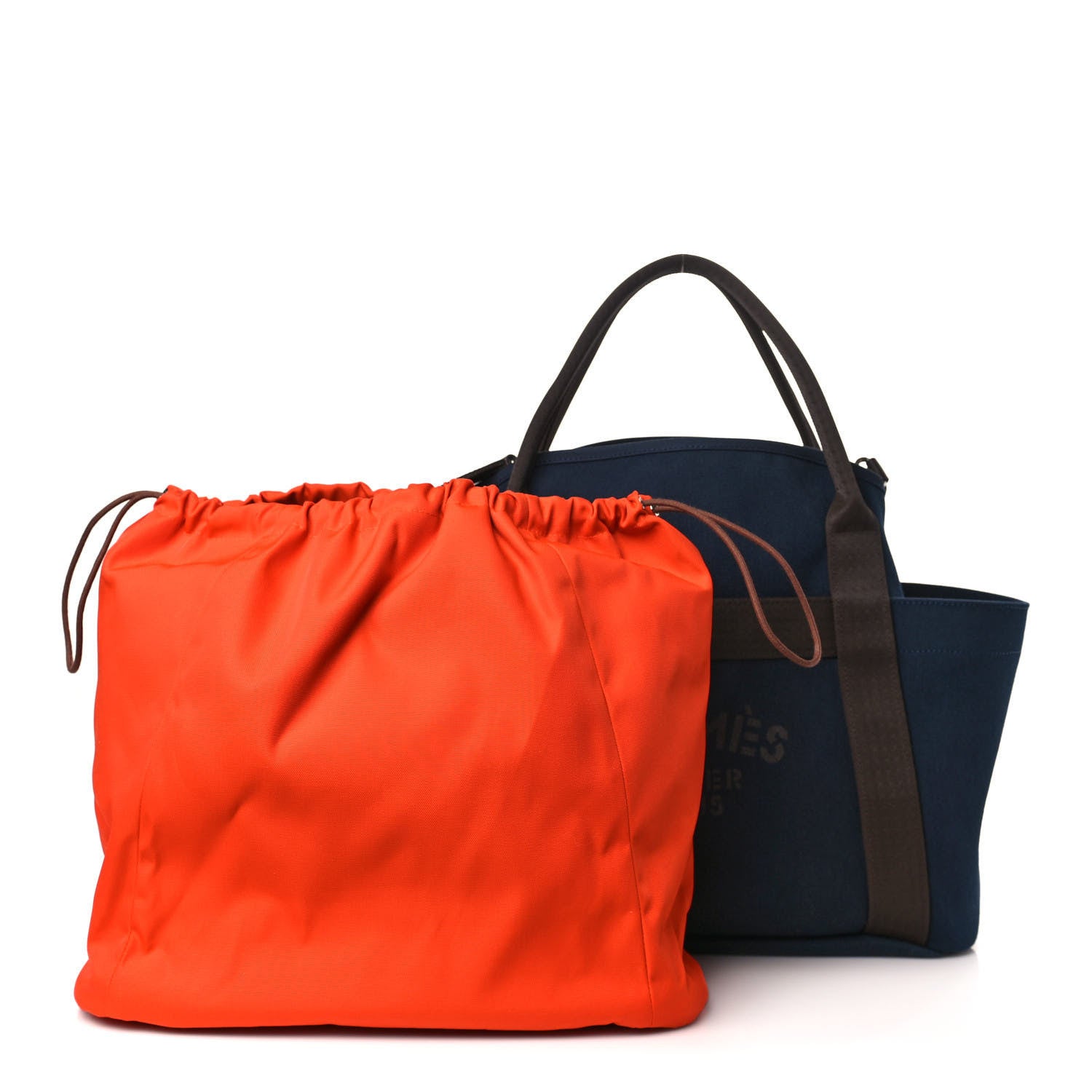 Hermes Toile Sac De Pansage Groom Bleu Navy Feu 3 of 10