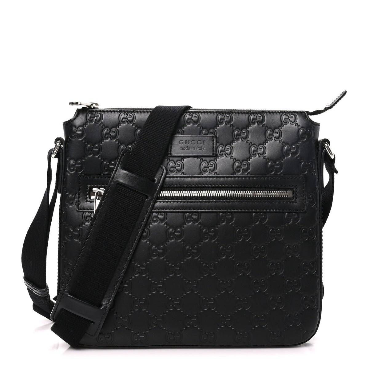 Gucci Guccissima Signature Small Messenger Bag Black 1 of 10