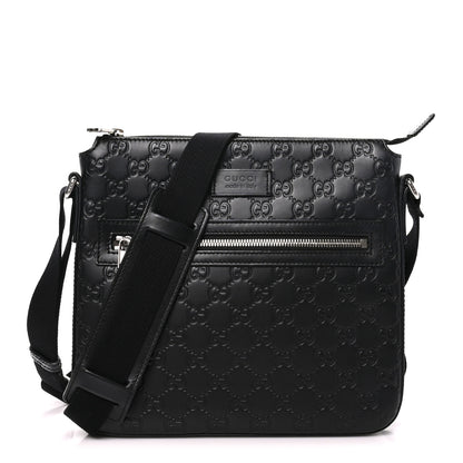 Gucci Guccissima Signature Small Messenger Bag Black 1 of 10