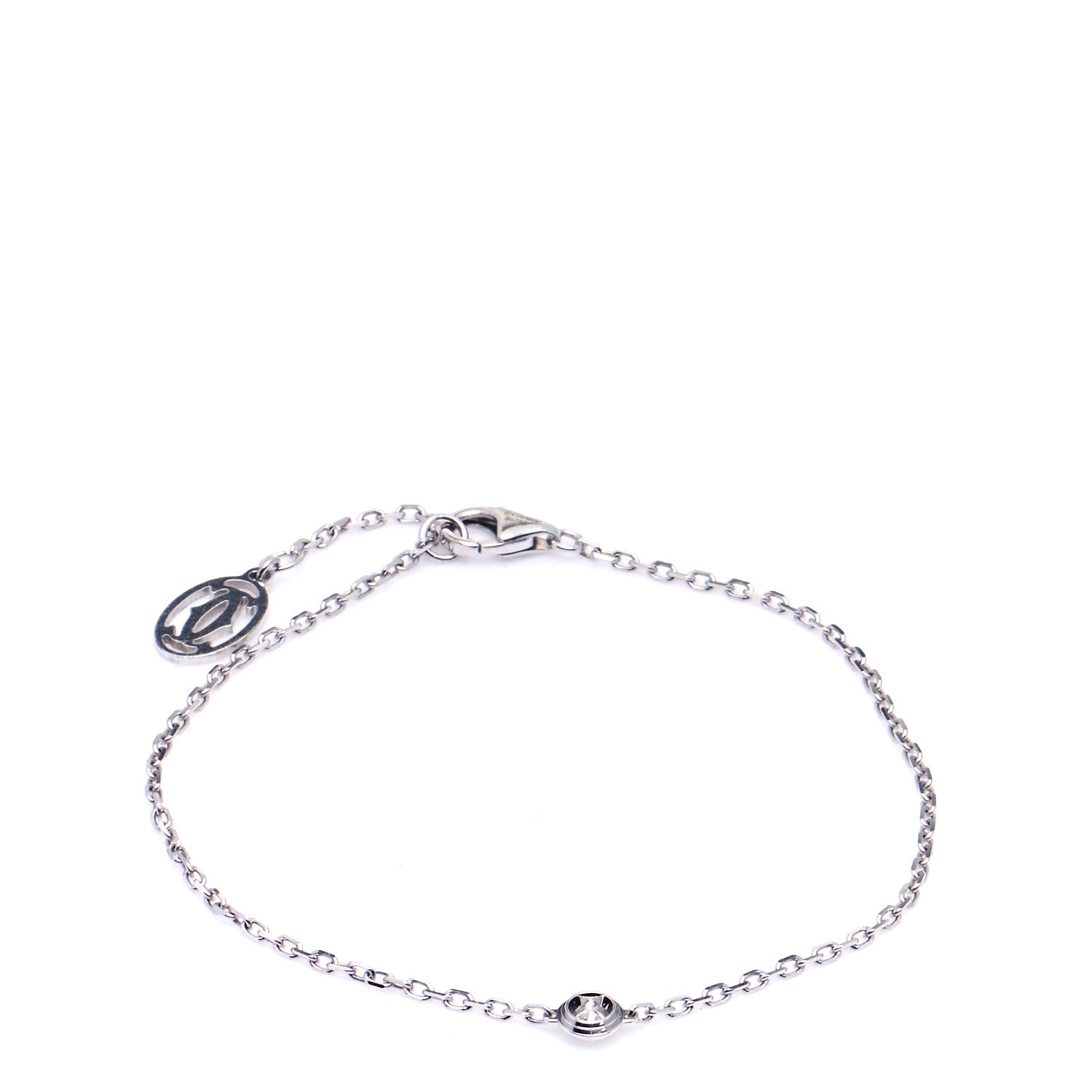 Cartier 18K White Gold Diamond SM D'Amour Bracelet 1 of 7