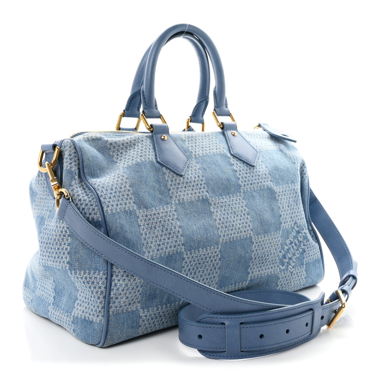 Louis Vuitton Damier Denim 3D Speedy Bandouliere 30 Denim Blue 2 of 8
