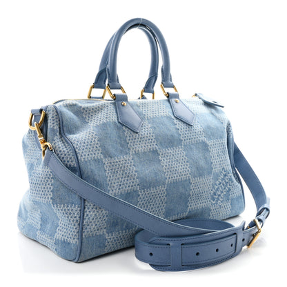 Louis Vuitton Damier Denim 3D Speedy Bandouliere 30 Denim Blue 2 of 8