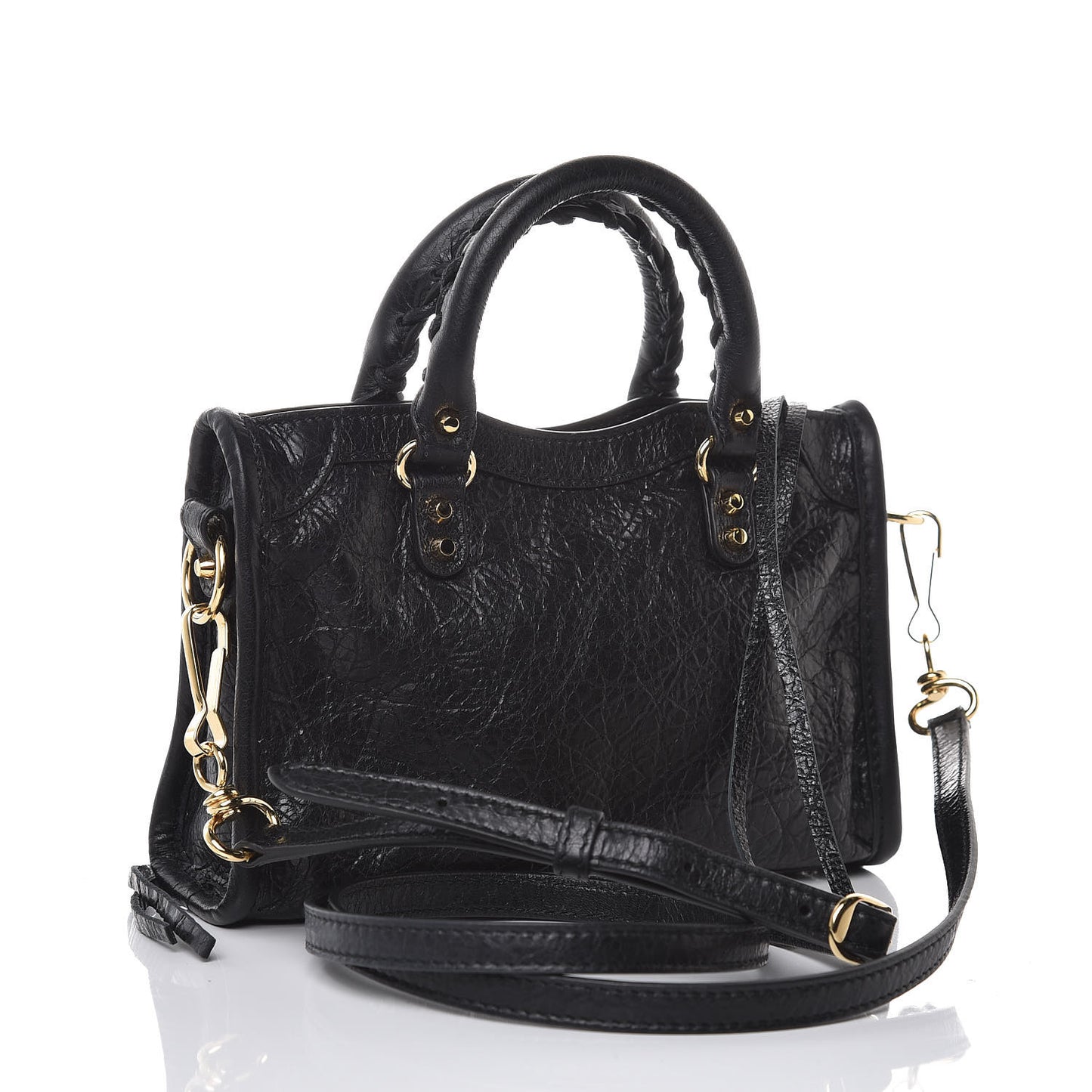 Agneau Classic Gold Hardware Nano City Black