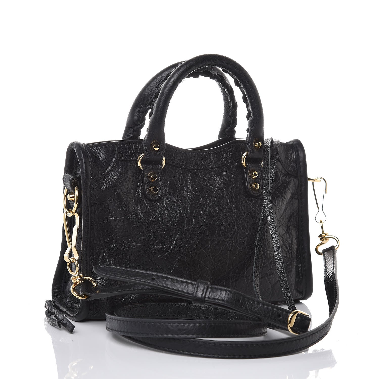 Balenciaga Agneau Classic Gold Hardware Nano City Black 3 of 8
