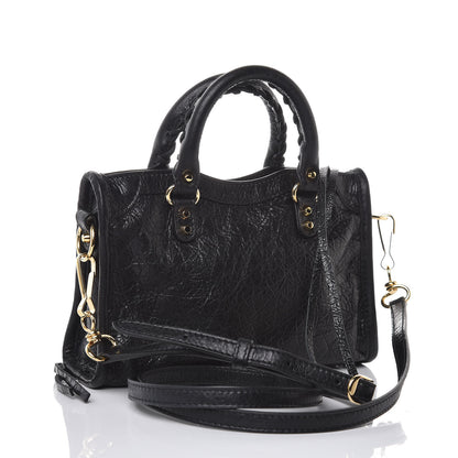 Balenciaga Agneau Classic Gold Hardware Nano City Black 3 of 8