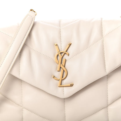 Saint Laurent Lambskin Quilted Small Loulou Puffer Monogram Chain Satchel Crema Soft 10 of 11