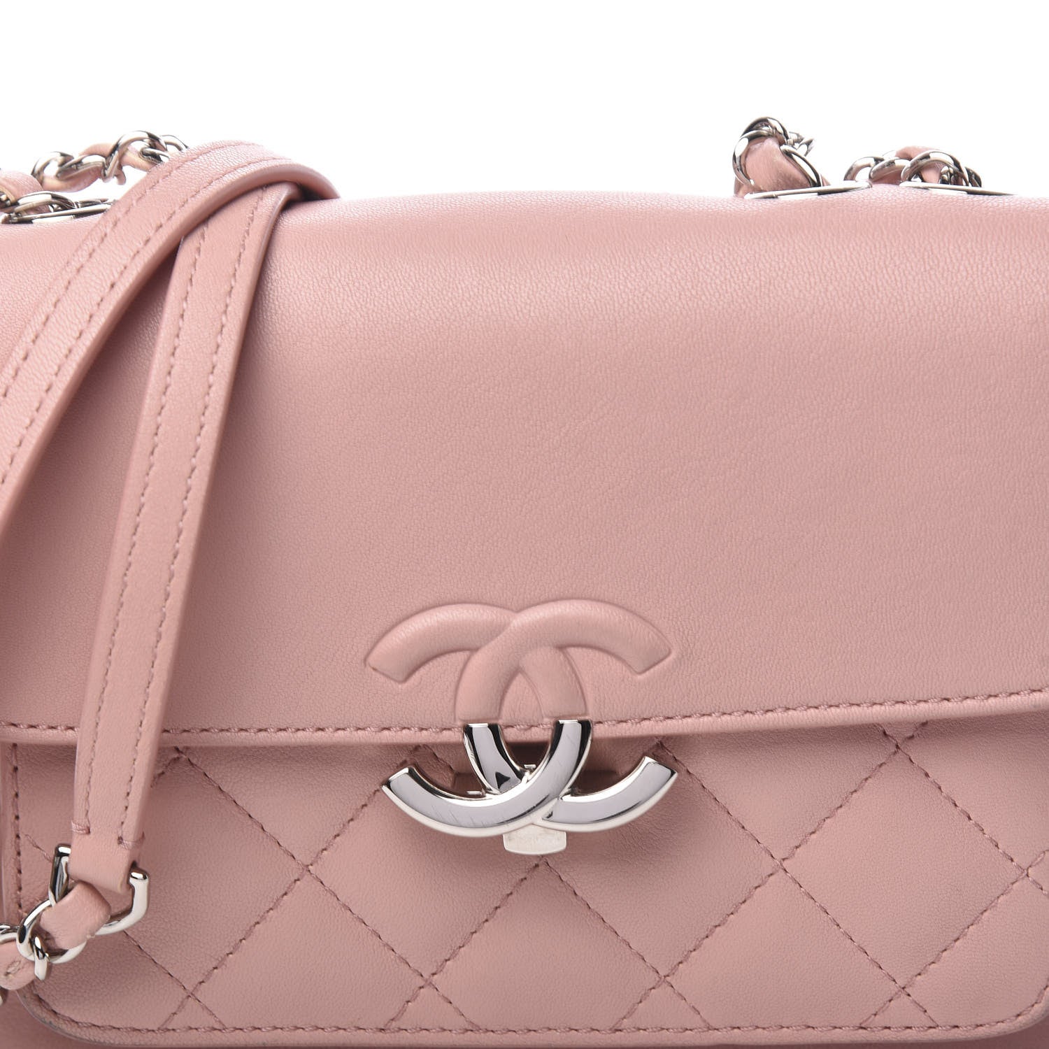 Chanel Goatskin Quilted CC Box Flap Pink 13 of 13