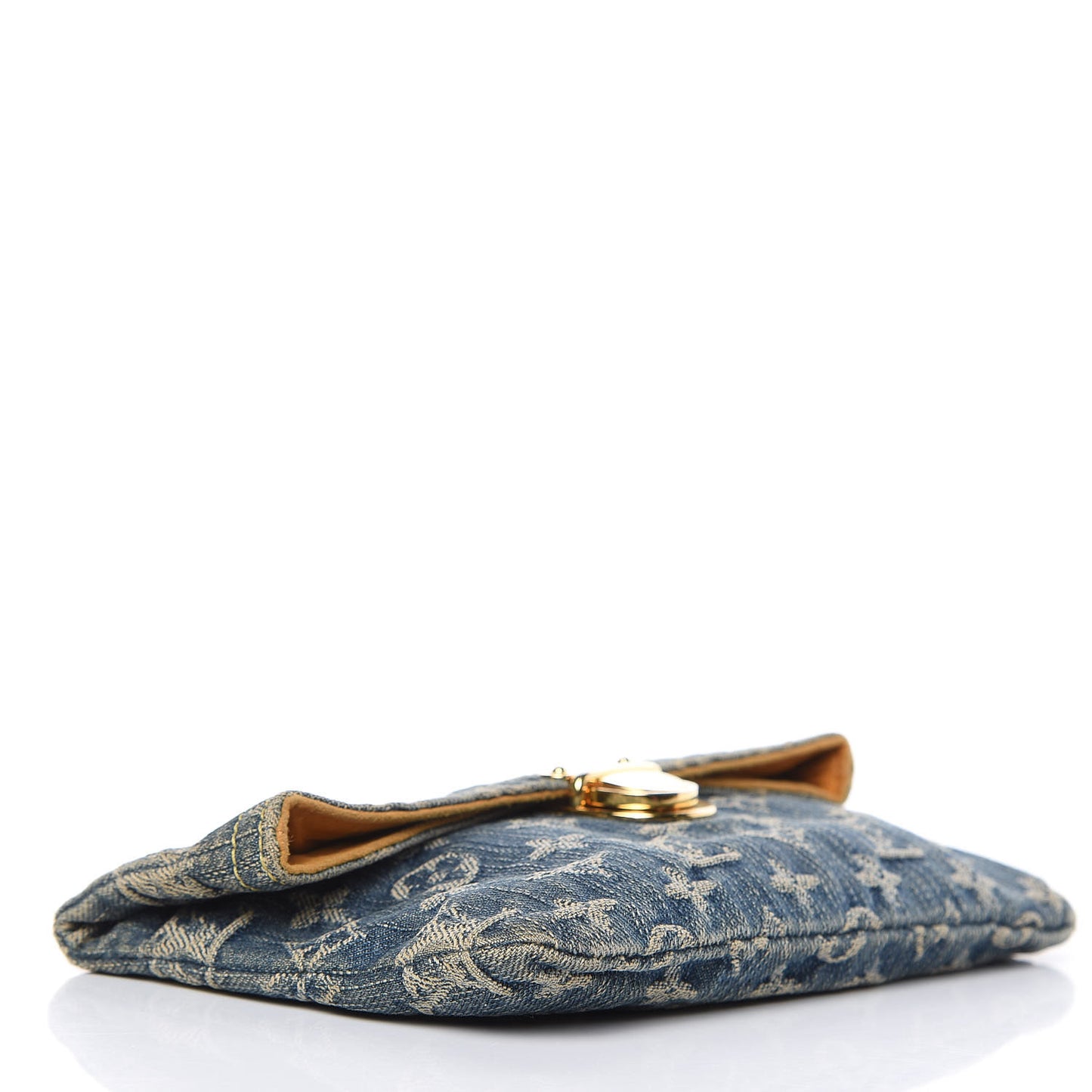 Monogram Denim Pochette Plat Clutch Blue