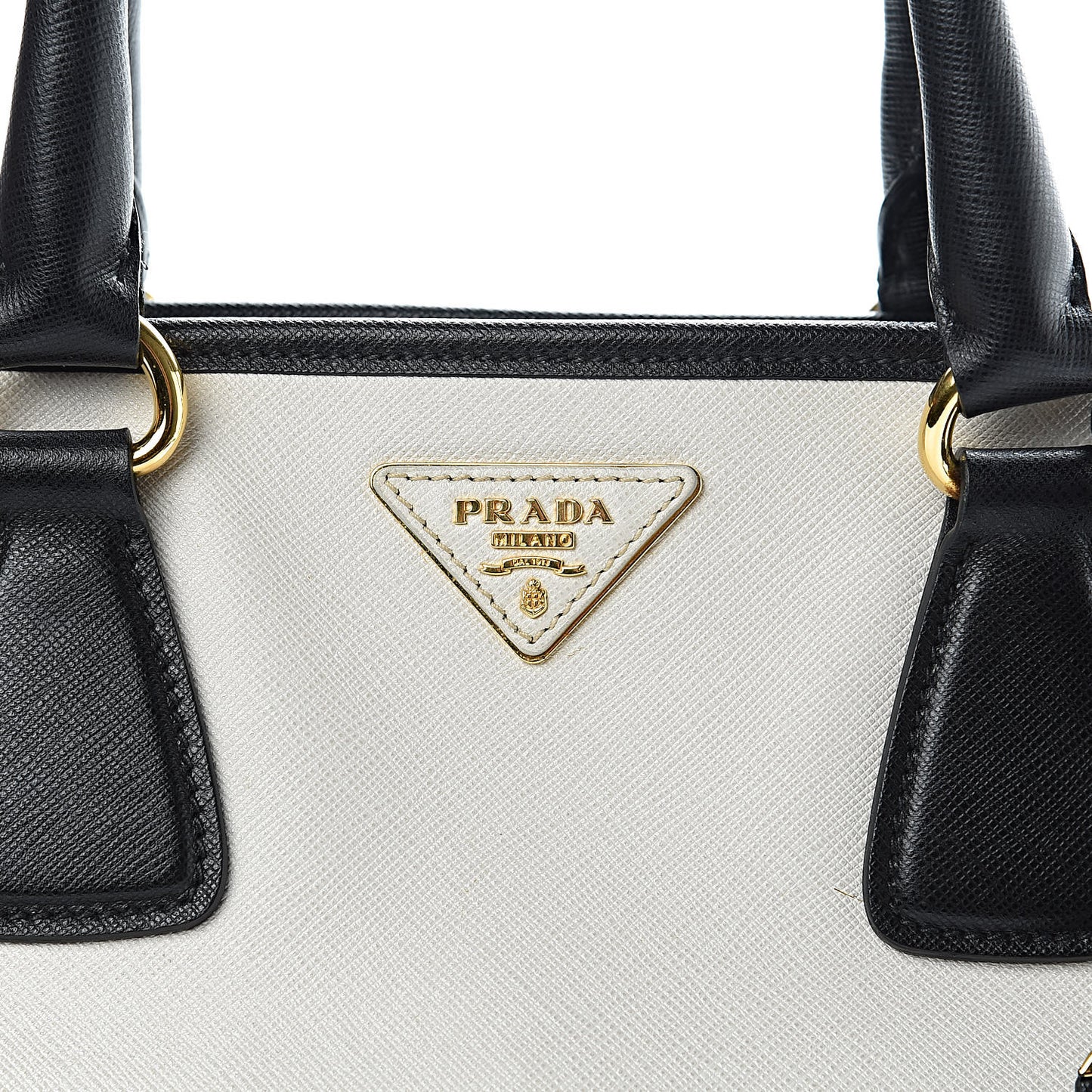 Saffiano Bi-Color Tote Talco Black