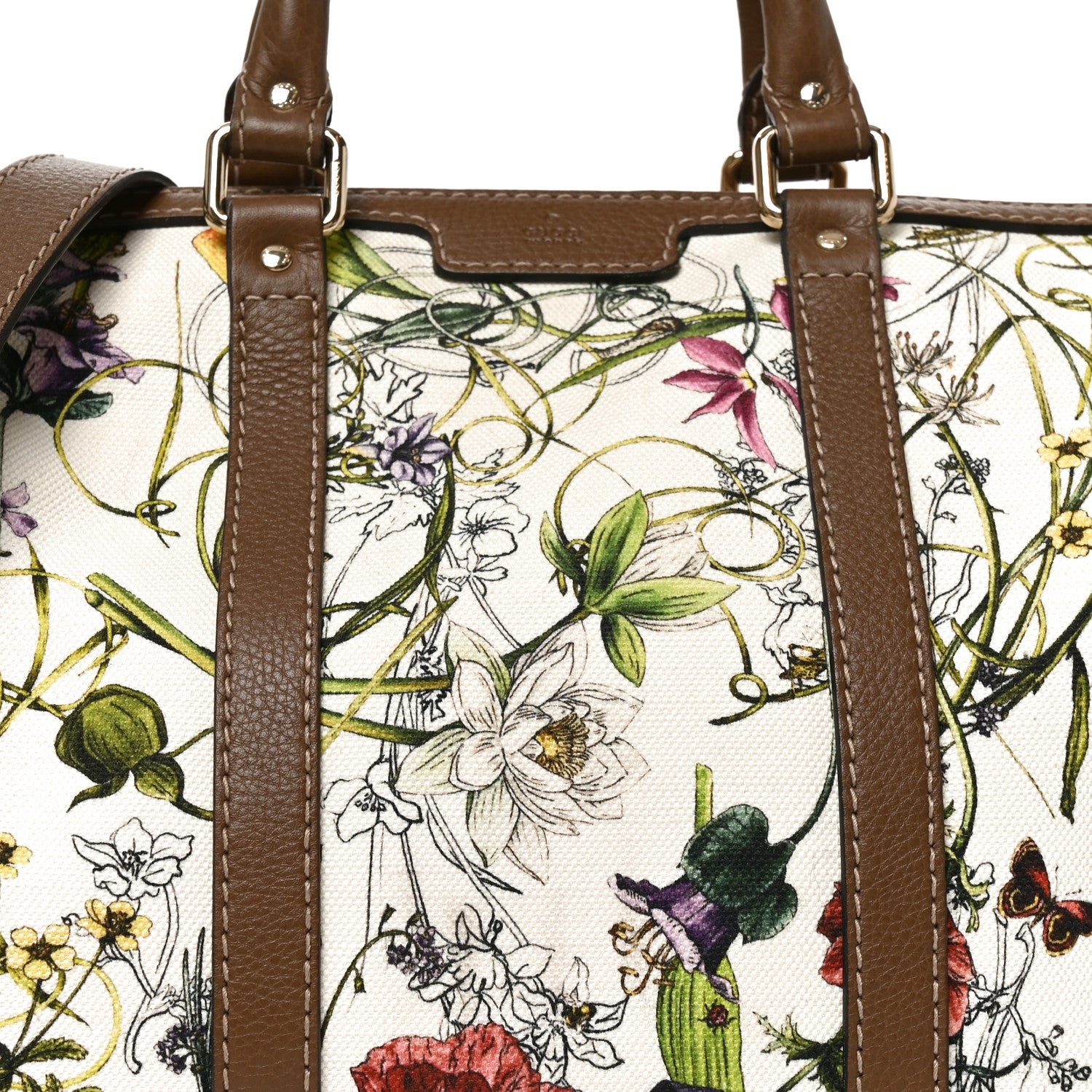Gucci Canvas Flora Infinity Medium Joy Boston White Multicolor Acero 7 of 9