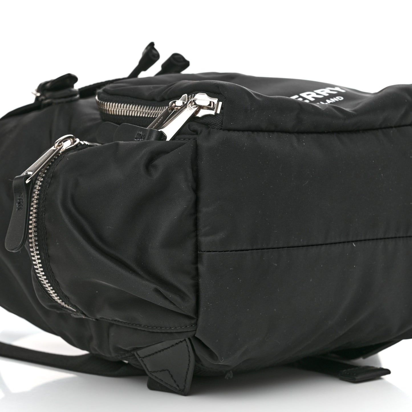 Nylon Logo Print Medium Rucksack Backpack Black
