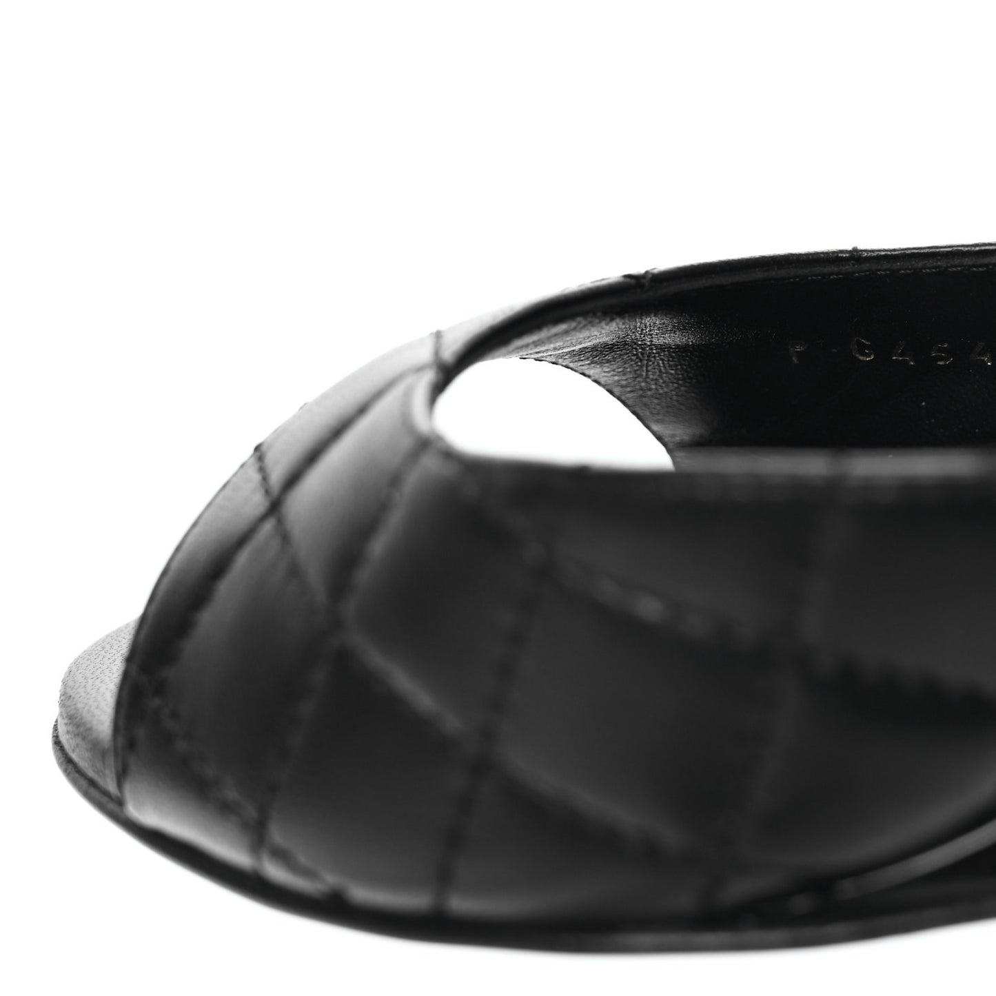 Lambskin Patent Quilted Wedge Sandals 37.5 Black