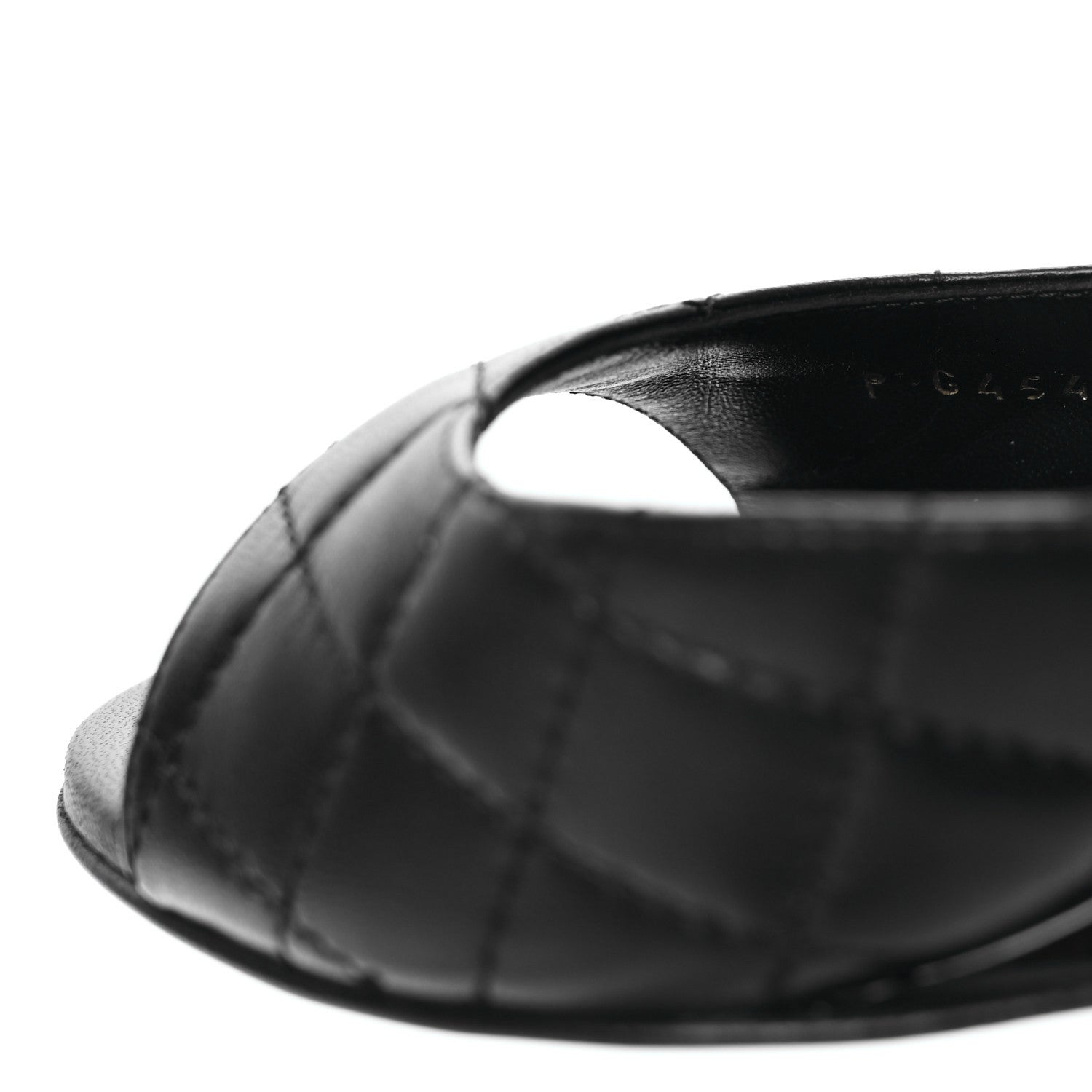 Chanel Lambskin Patent Quilted Wedge Sandals 37.5 Black 9 of 12