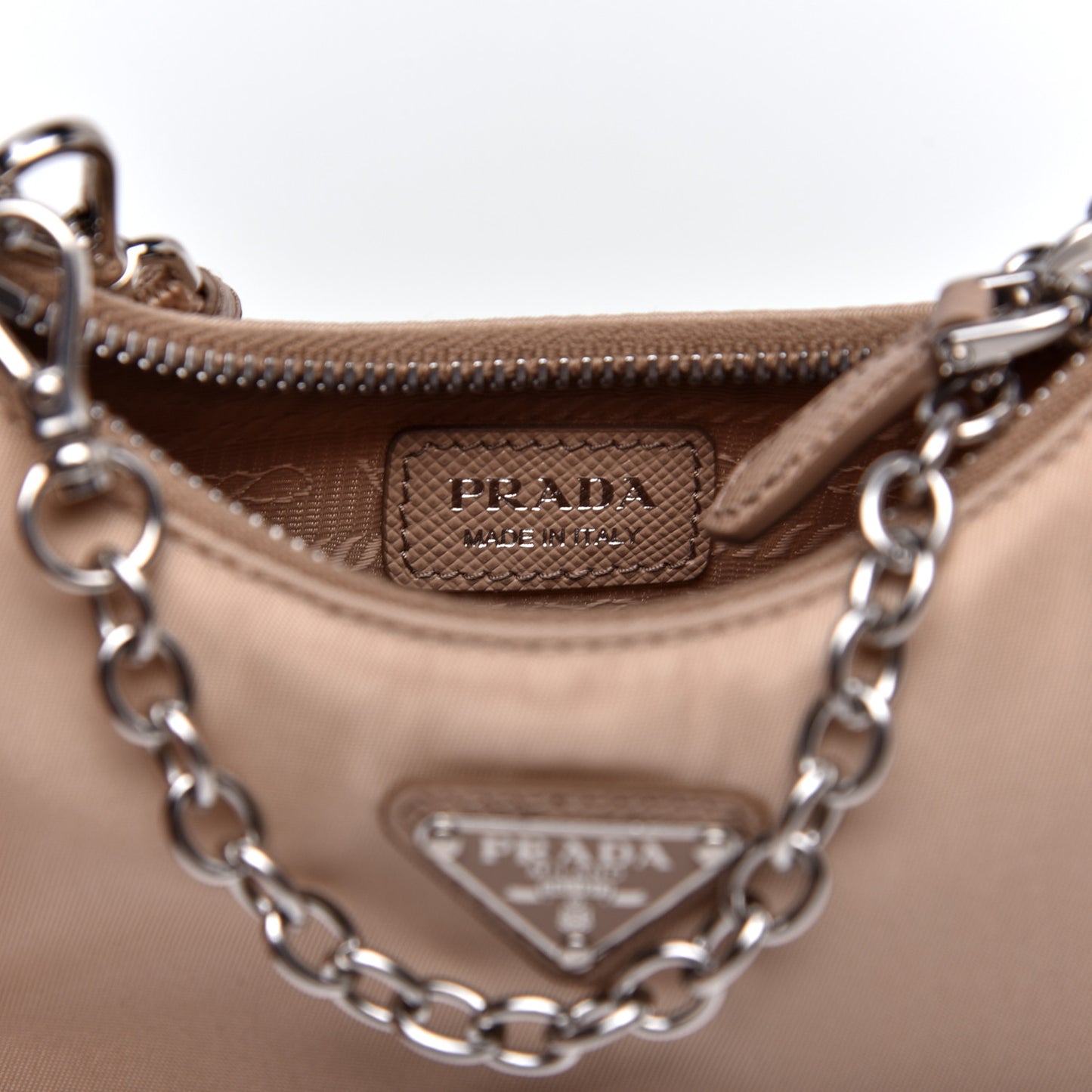 Tessuto Nylon Saffiano Mini Re-Edition 2000 Shoulder Bag Cammeo