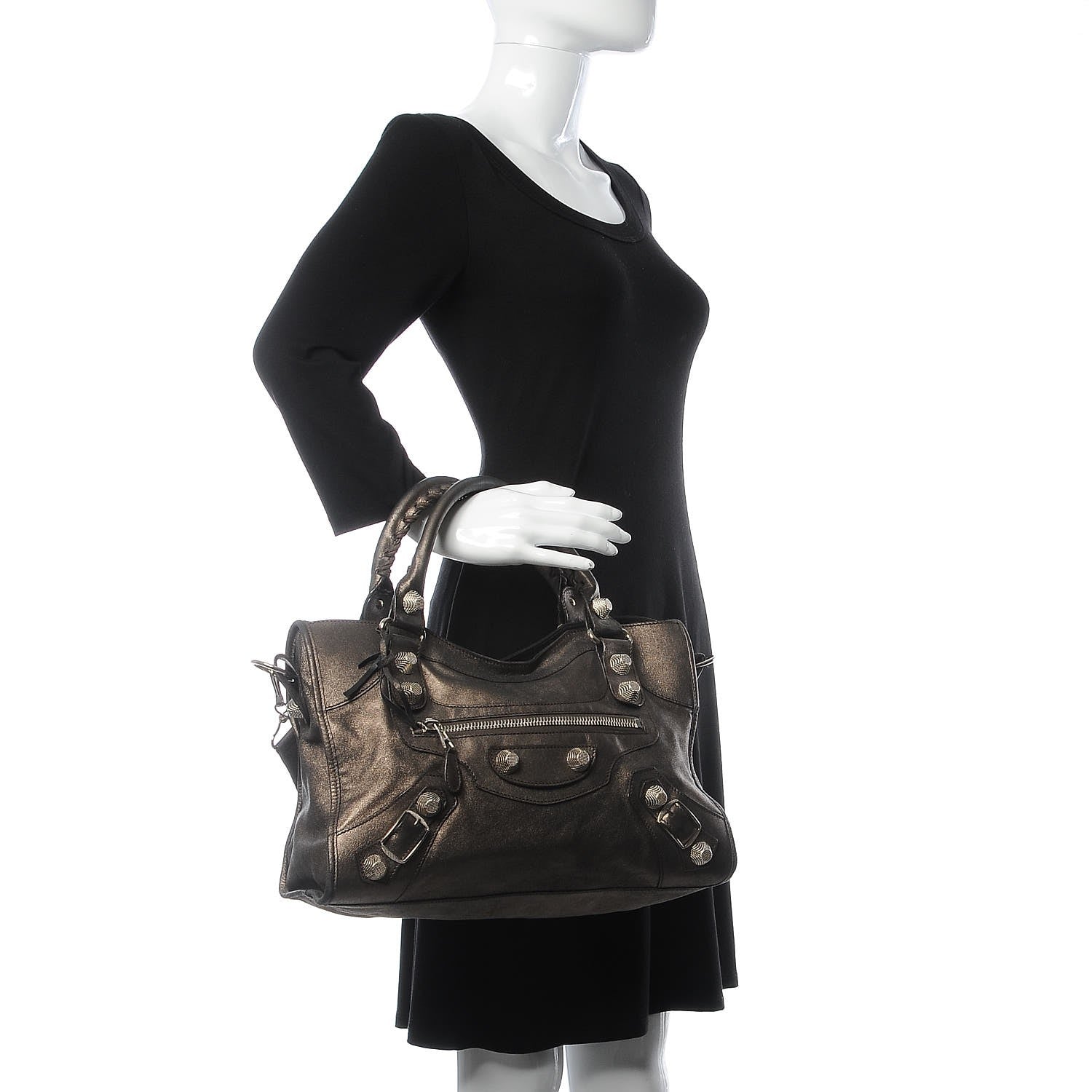 Balenciaga Craquele Calfskin Giant 21 Silver Hardware City Bronze 2 of 14
