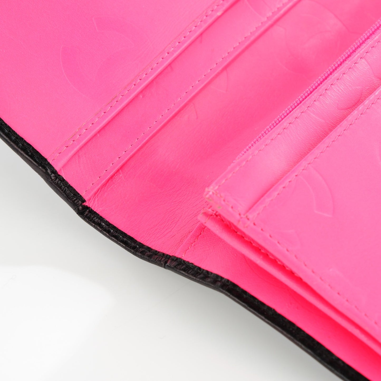 Calfskin Quilted Cambon Yen Wallet Black