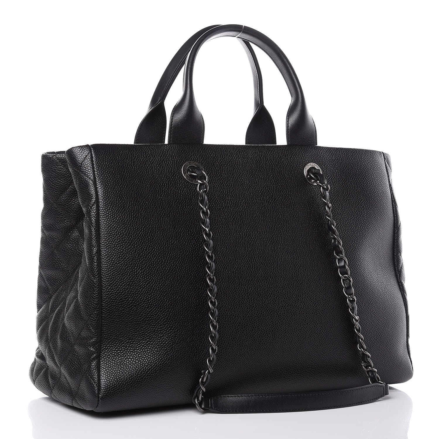 Chanel Caviar Lambskin Quilted Large Coco Break Shopping Bag Black 3 of 15