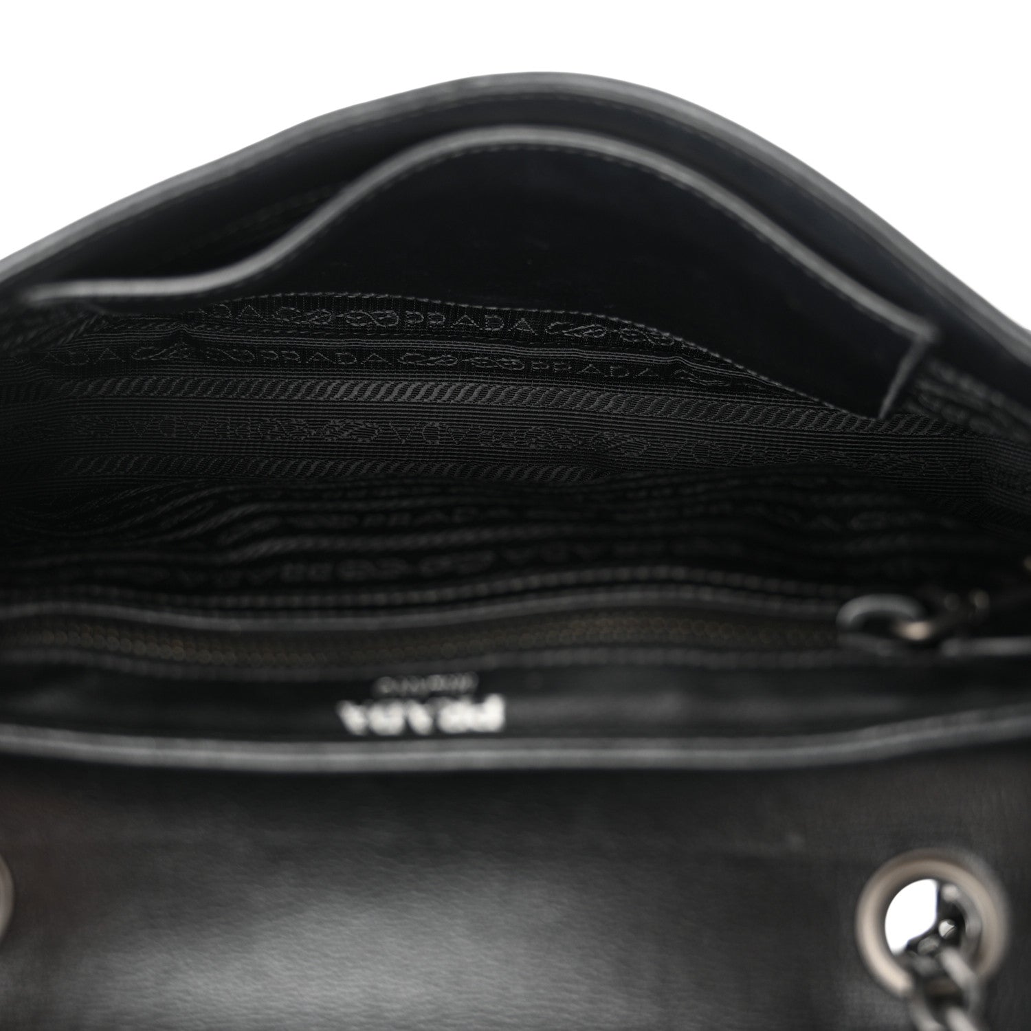 Prada Glace Calfskin Studded Crossbody Black 5 of 14