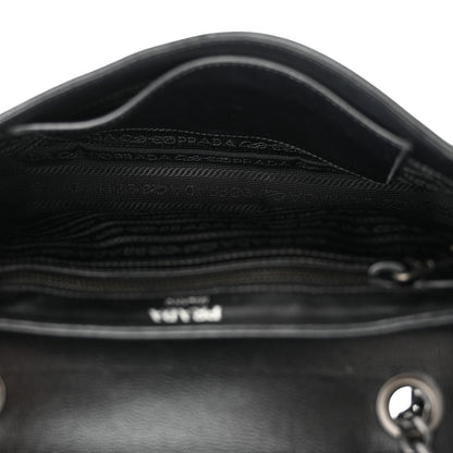Prada Glace Calfskin Studded Crossbody Black 5 of 14