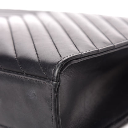 Saint Laurent Smooth Calfskin Matelasse Chevron Large Monogram Satchel Black 13 of 24