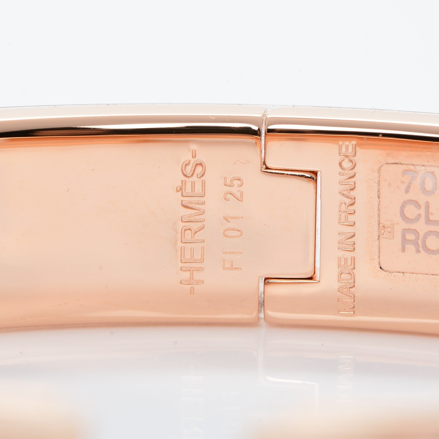 Hermes Enamel Narrow Clic Clac H Bracelet GM Rose Nacarat 5 of 7