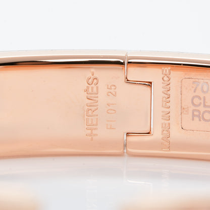 Hermes Enamel Narrow Clic Clac H Bracelet GM Rose Nacarat 5 of 7