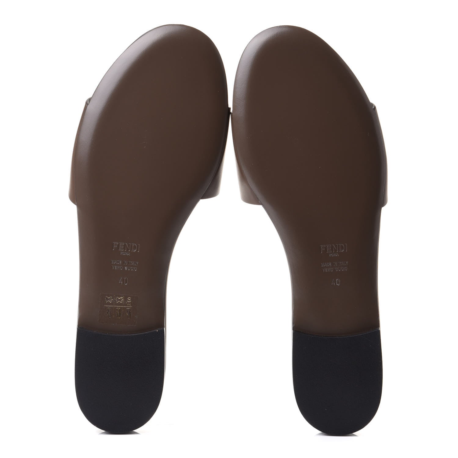 Fendi Vitello Cuoio Baguette Flat Slide Sandals 40 Maya 6 of 10