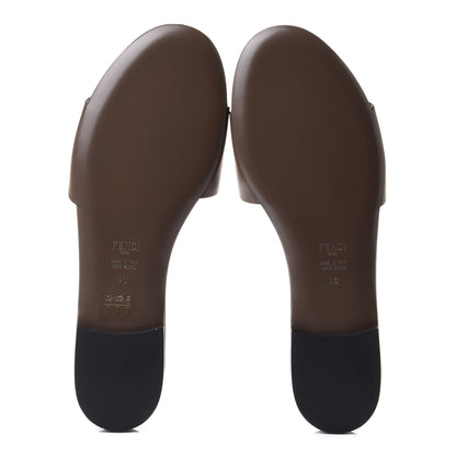Fendi Vitello Cuoio Baguette Flat Slide Sandals 40 Maya 6 of 10