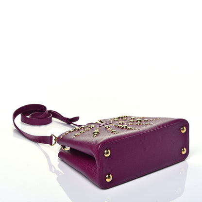 Louis Vuitton Taurillon Studded Sol Capucines BB Magenta 5 of 9