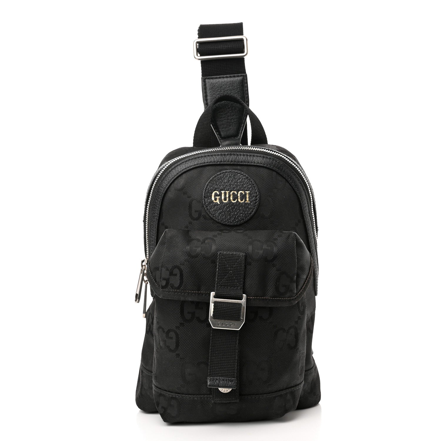 Gucci Econyl Nylon Monogram Off The Grid Sling Backpack Black 1 of 9