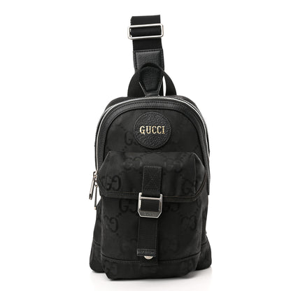 Gucci Econyl Nylon Monogram Off The Grid Sling Backpack Black 1 of 9