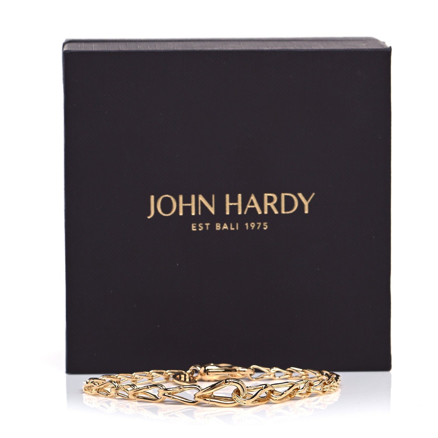 John Hardy 18 Karat Yellow Gold Bamboo Graduated Link Bracelet 5 of 5