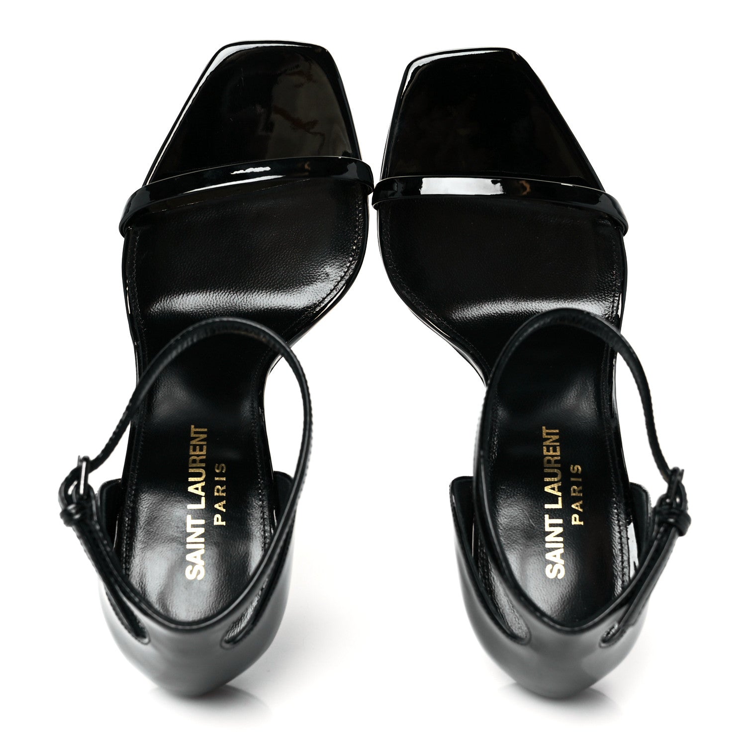 Saint Laurent Patent Cassandra 100 Sandals 36.5 Black 2 of 10