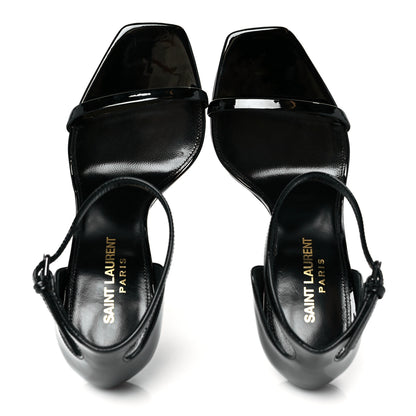 Saint Laurent Patent Cassandra 100 Sandals 36.5 Black 2 of 10