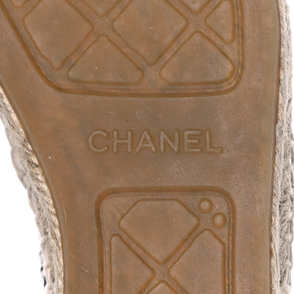Chanel Mesh Grosgrain CC Espadrilles 42 Beige Black 6 of 9