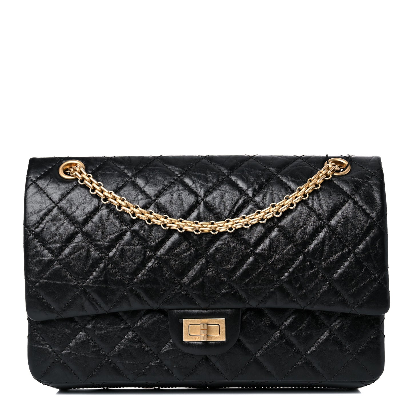 Aged Calfskin Quilted 2.55 Reissue 226 Flap Black