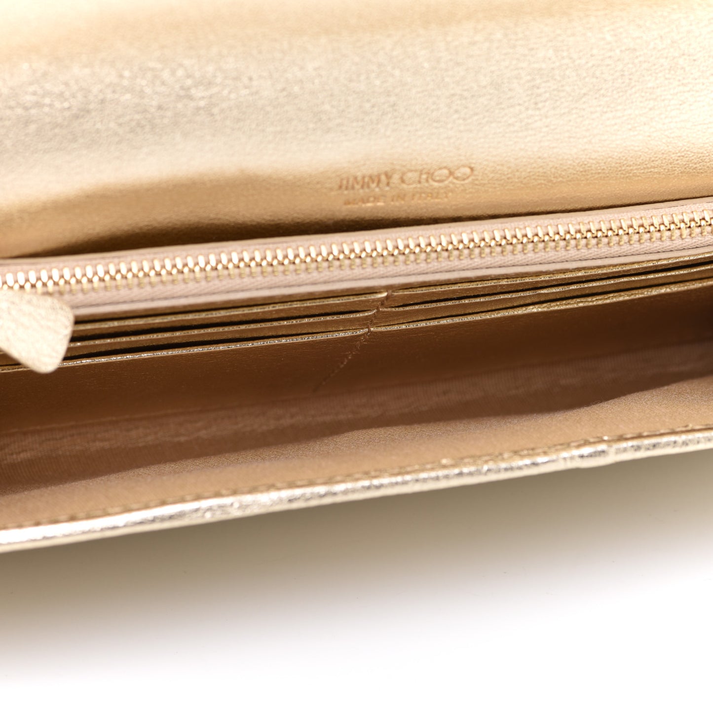 Glitter Fabric Milla Chain Wallet Champagne