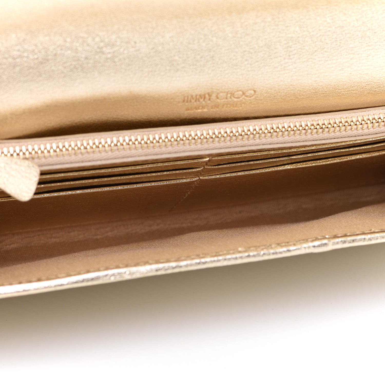 Jimmy Choo Glitter Fabric Milla Chain Wallet Champagne 5 of 10
