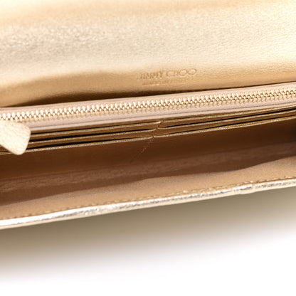 Jimmy Choo Glitter Fabric Milla Chain Wallet Champagne 5 of 10